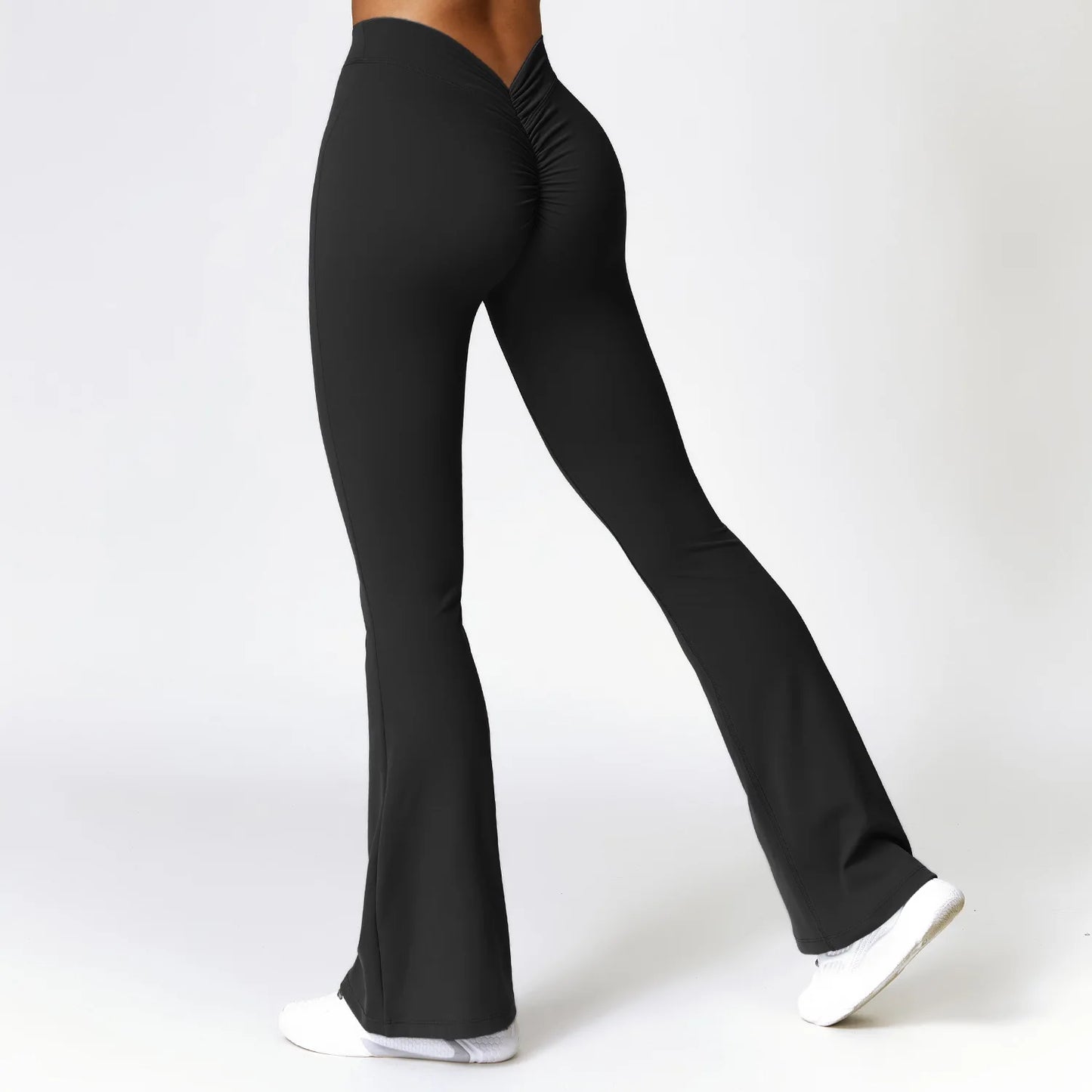 Legging Flare Femme Sculptant Taille Haute en V Effet Galbe BootyLift - Belle Aura