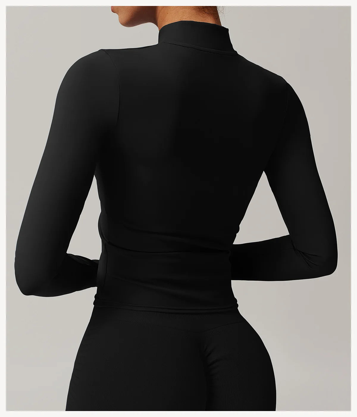 Veste Sport Femme Gainante Zippée Ultra-Ajustée Passages Pouces - Belle Aura