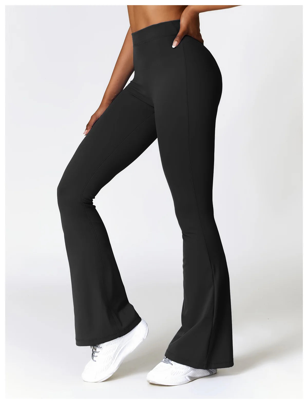Legging Flare Femme Sculptant Taille Haute en V Effet Galbe BootyLift - Belle Aura
