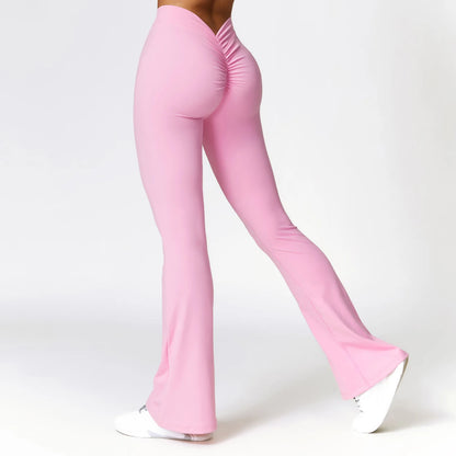 Legging Flare Femme Sculptant Taille Haute en V Effet Galbe BootyLift - Belle Aura