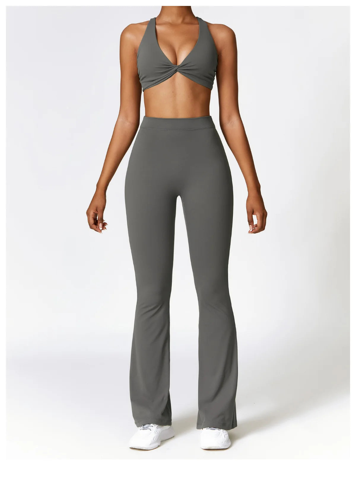 Legging Flare Femme Sculptant Taille Haute en V Effet Galbe BootyLift - Belle Aura