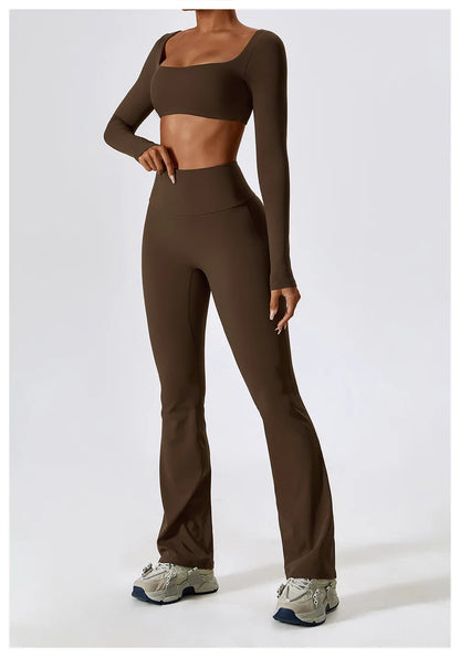 Crop Top Sport Femme Encolure Carrée Sculptant Style Minimaliste Premium - Belle Aura