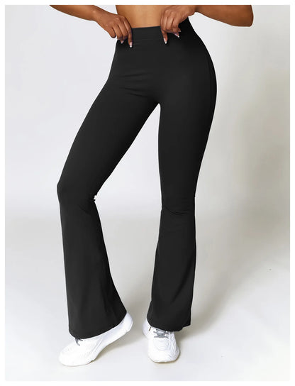 Legging Flare Femme Sculptant Taille Haute en V Effet Galbe BootyLift - Belle Aura