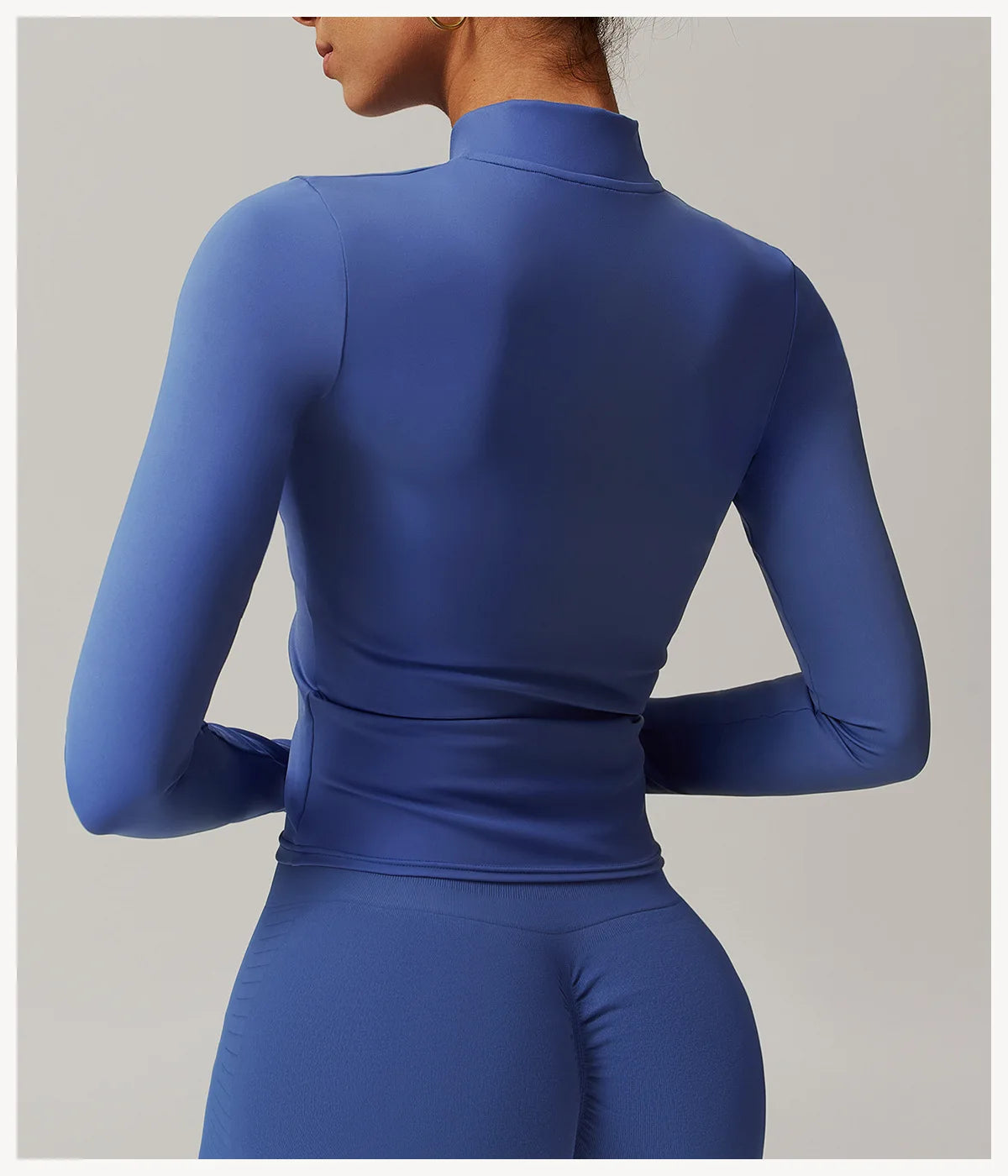 Veste Sport Femme Gainante Zippée Ultra-Ajustée Passages Pouces - Belle Aura