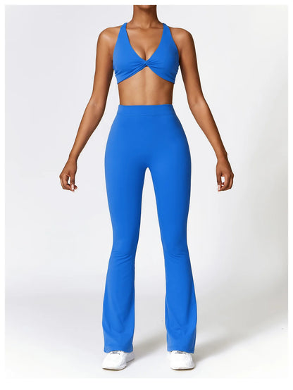 Legging Flare Femme Sculptant Taille Haute en V Effet Galbe BootyLift - Belle Aura