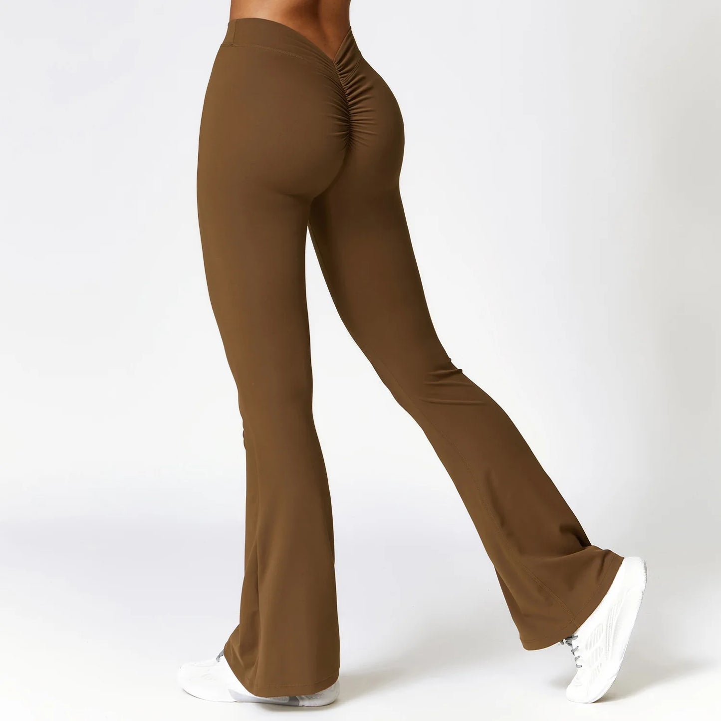 Legging Flare Femme Sculptant Taille Haute en V Effet Galbe BootyLift - Belle Aura