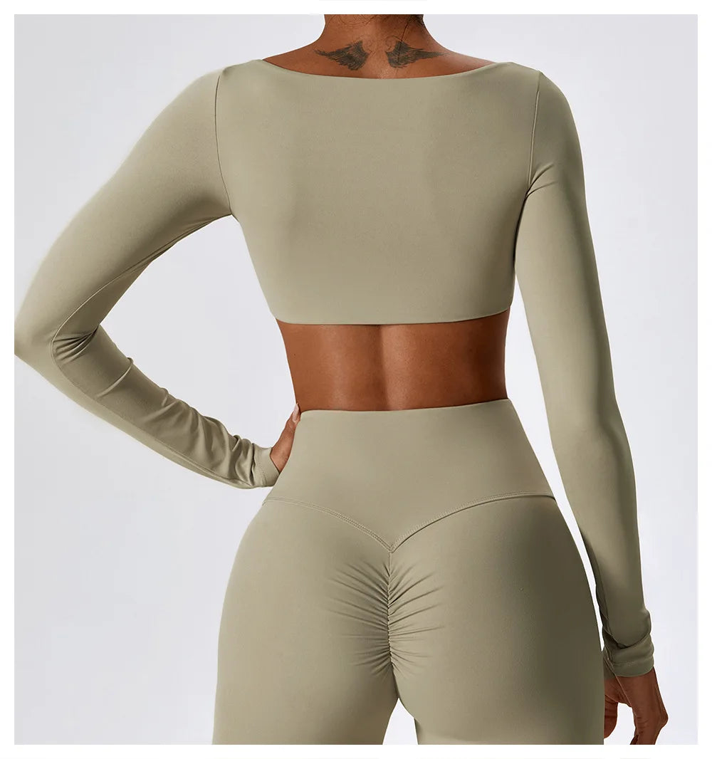 Crop Top Sport Femme Encolure Carrée Sculptant Style Minimaliste Premium - Belle Aura
