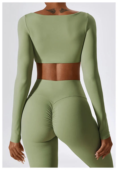 Crop Top Sport Femme Encolure Carrée Sculptant Style Minimaliste Premium - Belle Aura