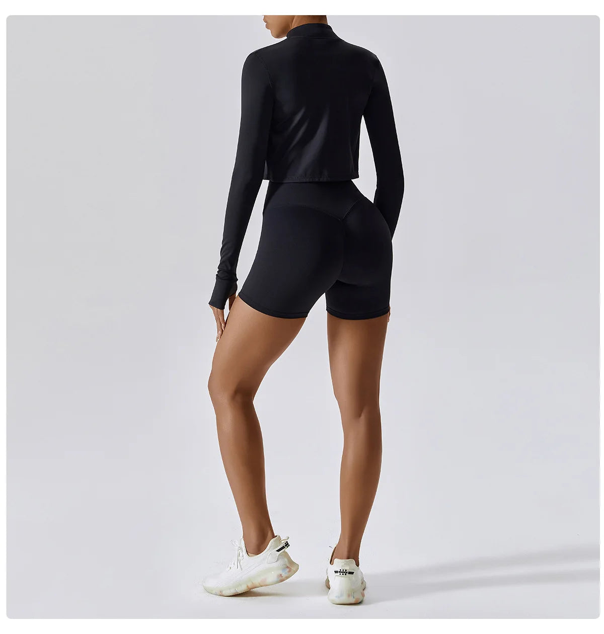Ensemble Sport 3 Pièces Femme Veste Brassière Short Tissu Respirant Léger - Belle Aura