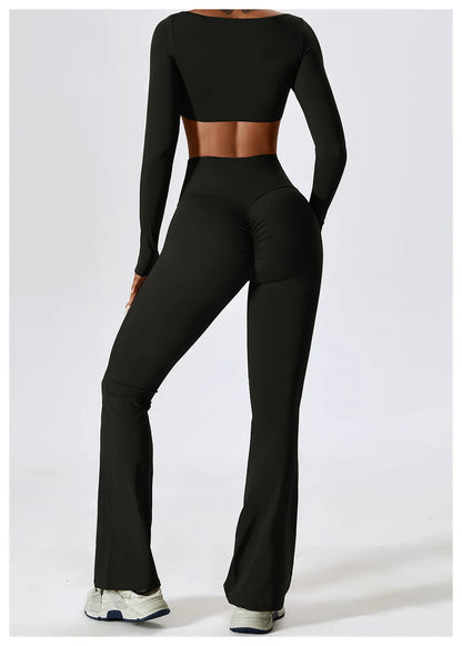 Crop Top Sport Femme Encolure Carrée Sculptant Style Minimaliste Premium - Belle Aura