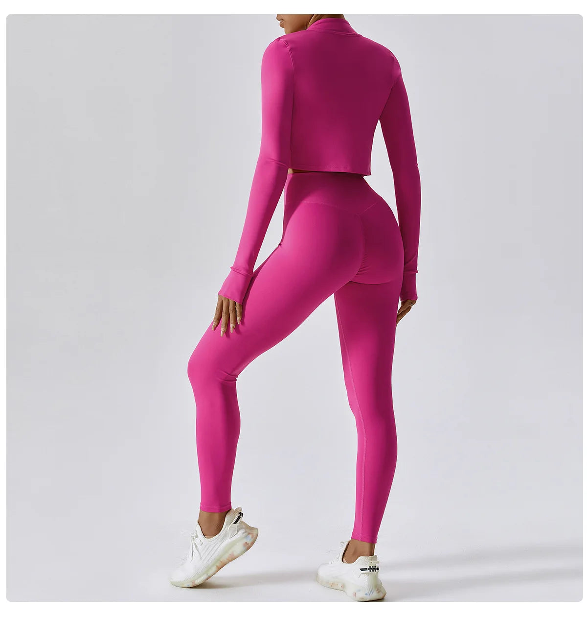 Ensemble Fitness 3 Pièces Sculptant Femme Veste Zippée Brassière Legging - Belle Aura