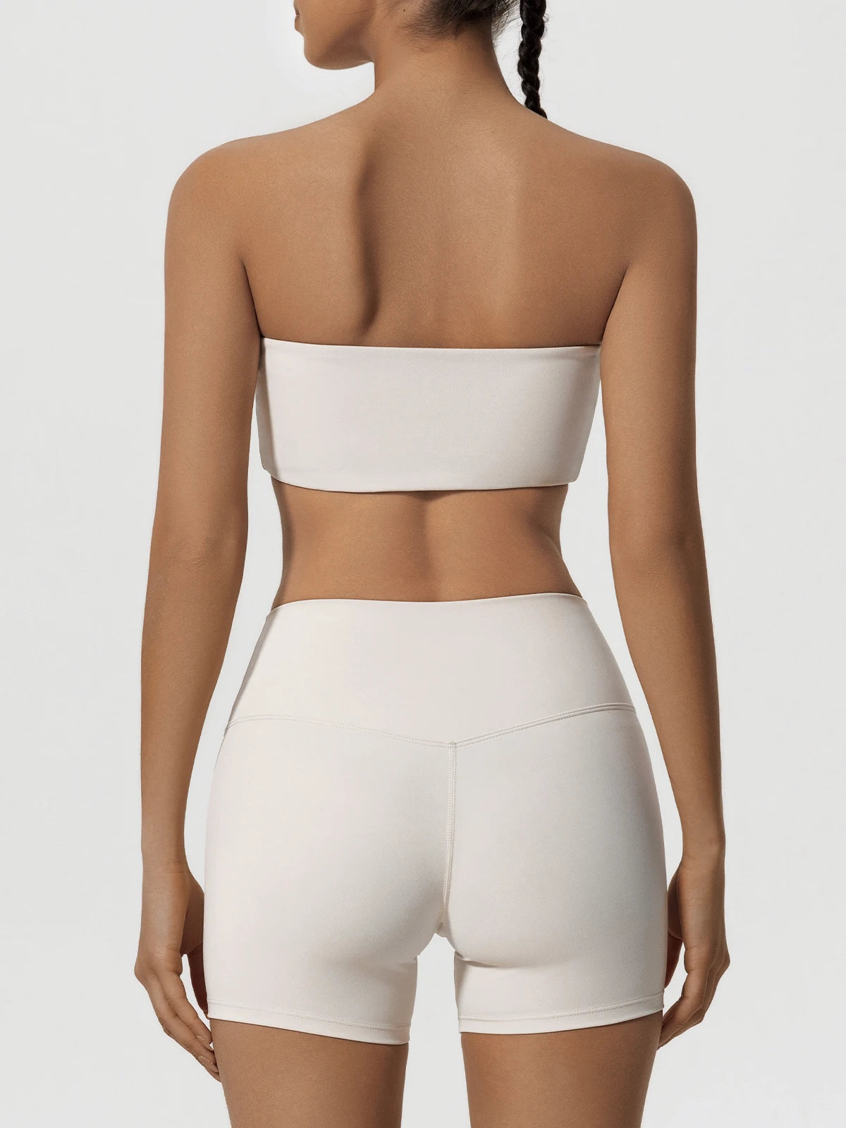 Ensemble Sport Femme Brassière Bandeau Short Taille Haute Sculptant - Belle Aura