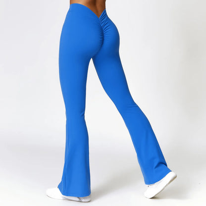 Legging Flare Femme Sculptant Taille Haute en V Effet Galbe BootyLift - Belle Aura