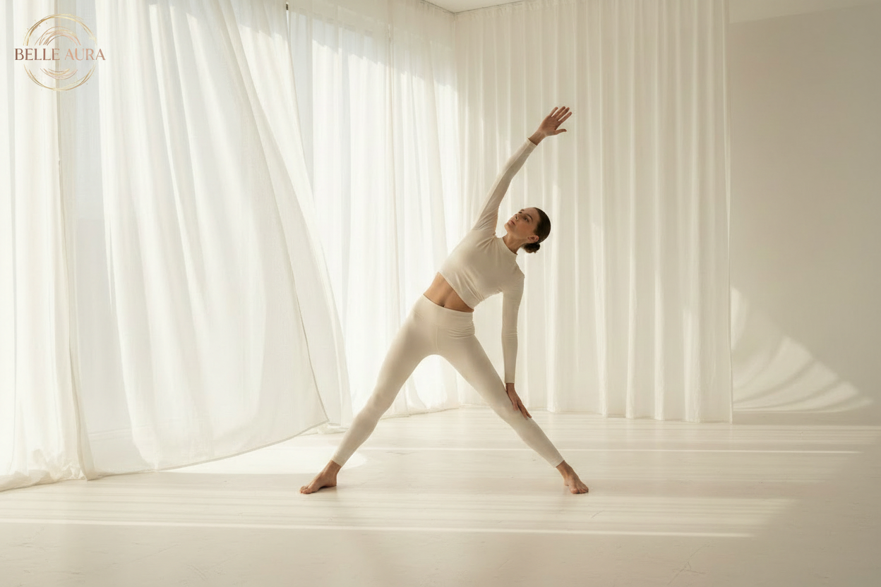 Belle Aura yoga bannière avec logo